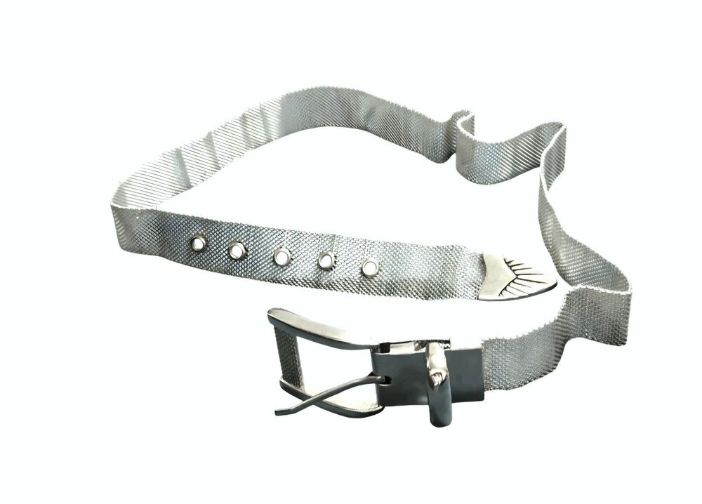 Vintage Silver Metal Mesh Belt – 30-34" waist